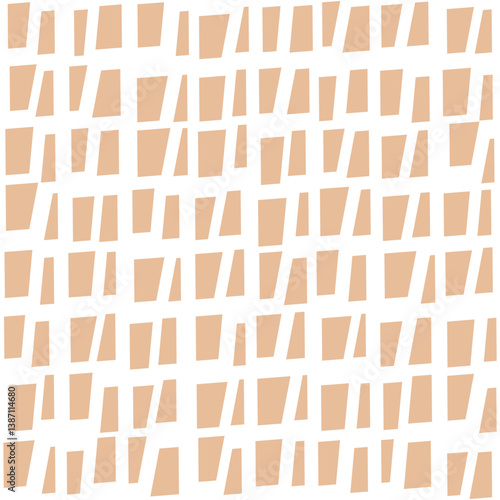 Abstract animalistic seamless pattern with rectangle. Geometric print with minimalist geometrical figure.