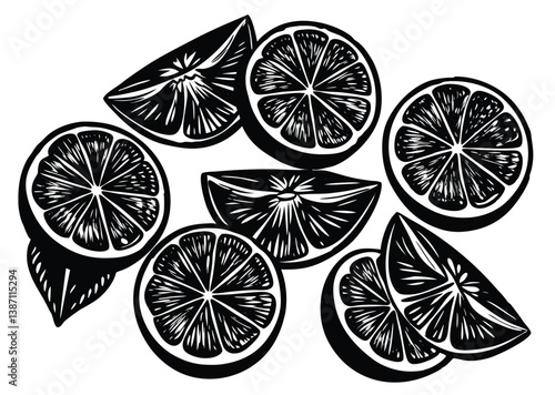 Hand-Drawn Lemon Slice Illustration

