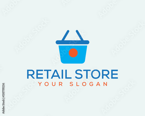 Fresh supermarket Organic store logo design and Shopping bag line icon,Modern Logo design.