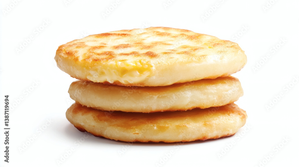 Stacked Salvadoran Pupusas with Cheese Filling Stacked Salvadoran Pupusas with Cheese Filling
