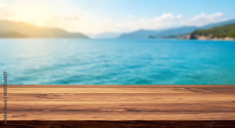 Fototapeta premium Golden Hour Lakeside: Tranquil Waterscape AI Generated