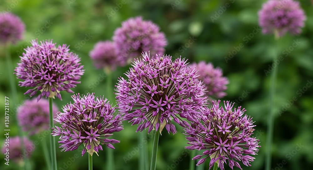 Purple Globe Blooms: A Summer Meadow AI Generated Purple Globe Blooms: A Summer Meadow AI Generated
