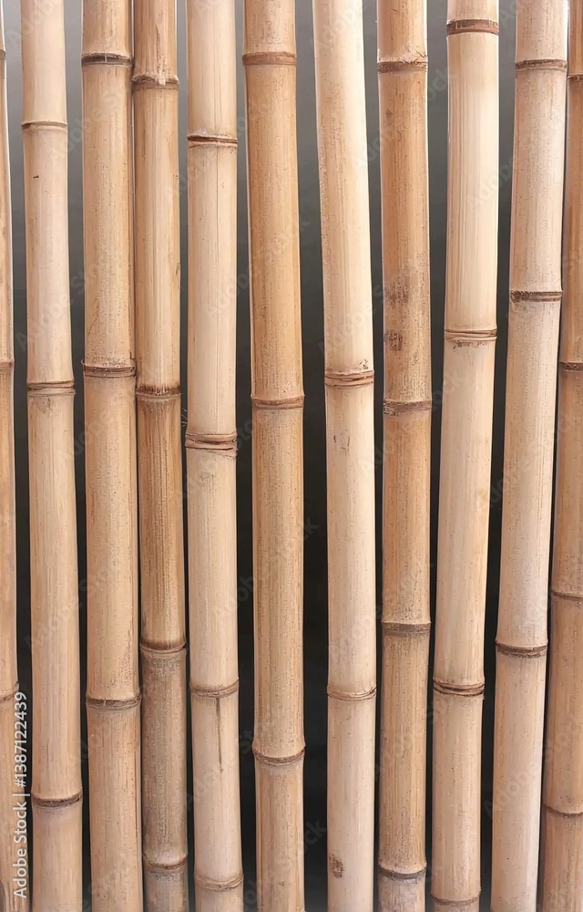Fototapeta premium Bamboo fence background isolated background