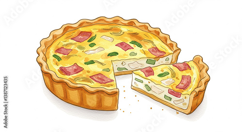 Delicious Savory Quiche Lorraine with Ham Onion and Cheese Perfect for Brunch or Lunch