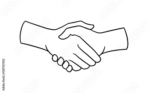 Handshake vector icon design. Symbolizes agreement, cooperation, or a business deal concept.