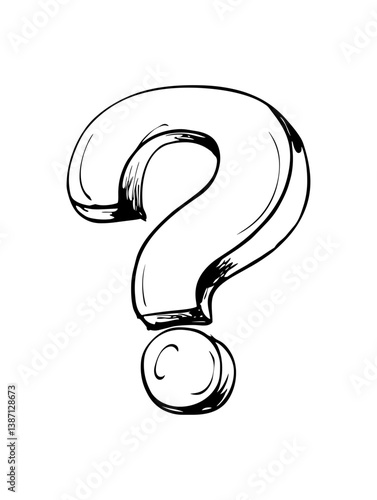Hand drawn doodle question mark symbol