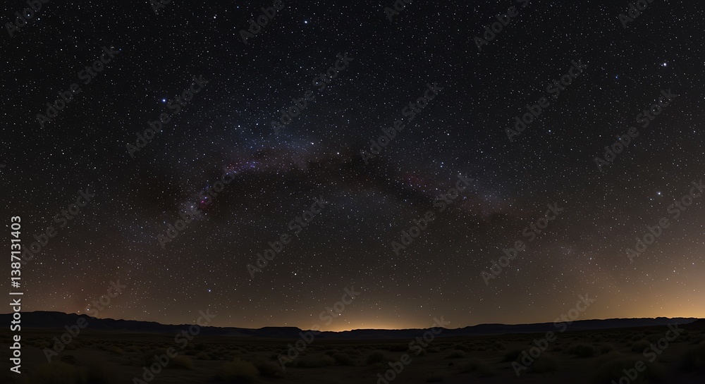 Fototapeta premium Celestial Embrace at Night's Horizon AI Generated