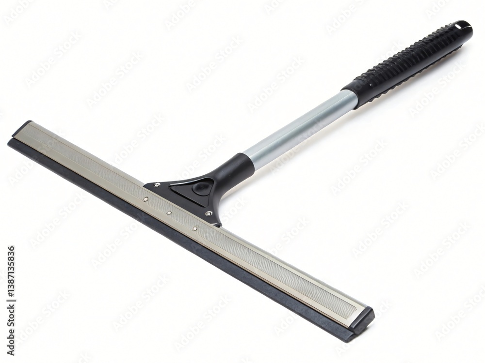 Professional Window Cleaning Squeegee with Telescopic Handle - Isolated on White Background Professional Window Cleaning Squeegee with Telescopic Handle - Isolated on White Background