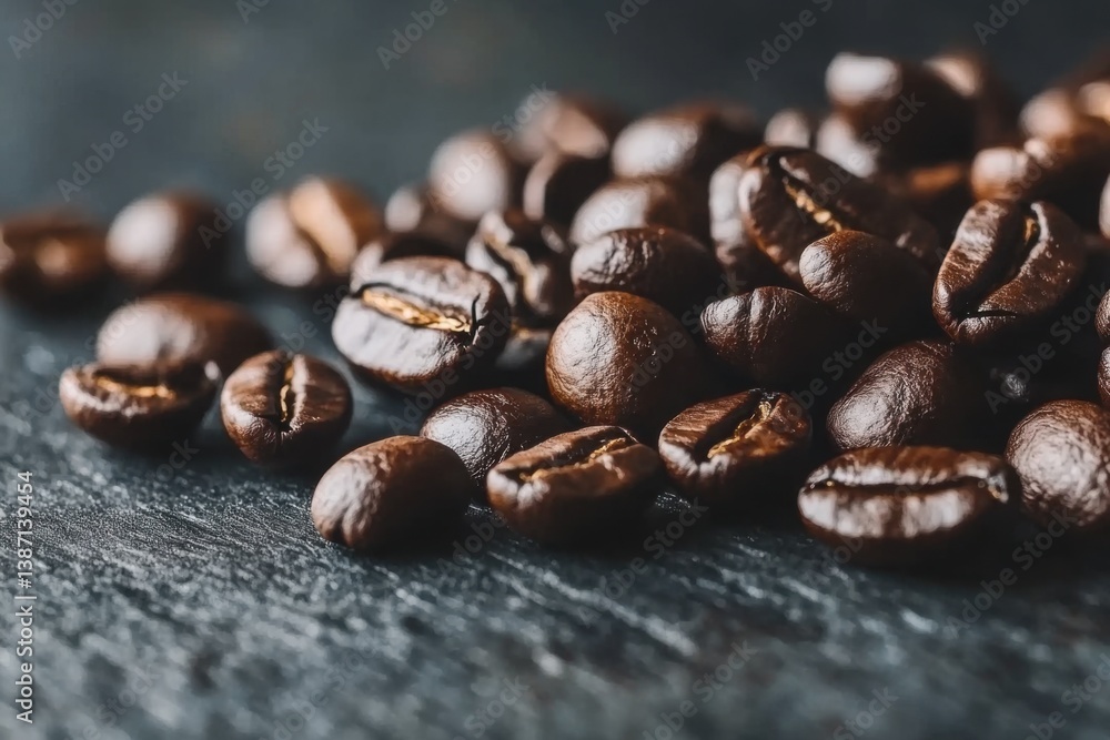 Roasted Coffee Beans on Dark Surface
Roasted Coffee Beans on Dark Surface