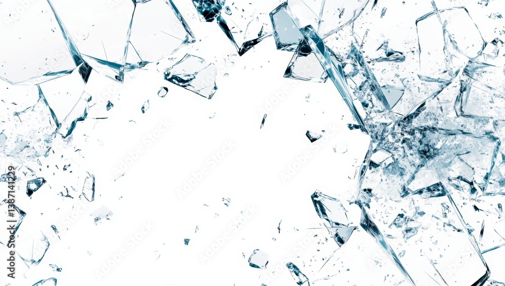 Naklejka premium Shattered glass fragments (15)