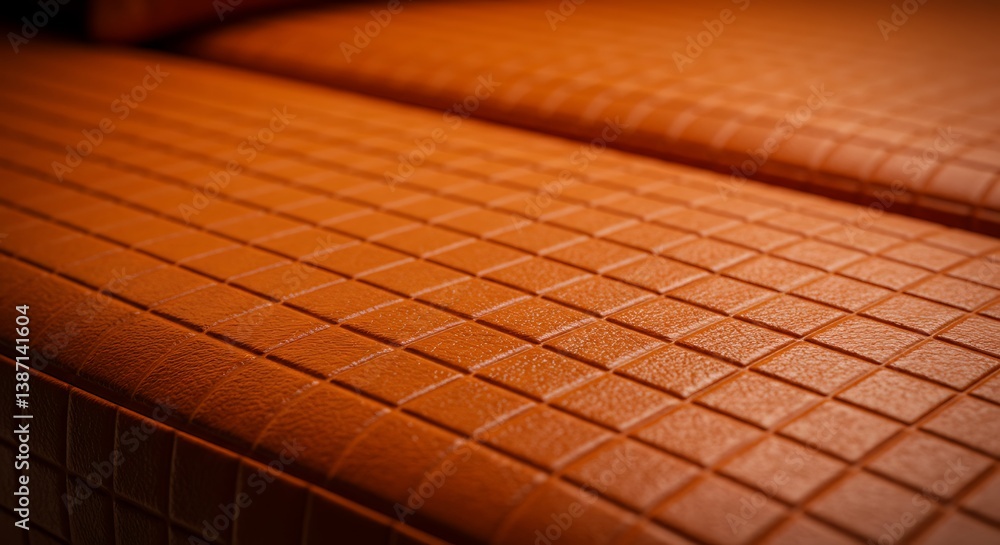 Naklejka premium Richly Textured Orange Upholstery Detail: Close-Up Photography AI Generated