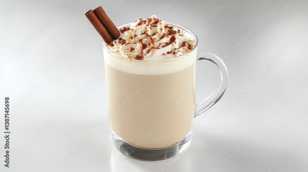 A warm cup of chai latte with a sprinkle of cinnamon on top, served with a cinnamon stick. Featuring comfort and spice A warm cup of chai latte with a sprinkle of cinnamon on top, served with a cinnamon stick. Featuring comfort and spice
