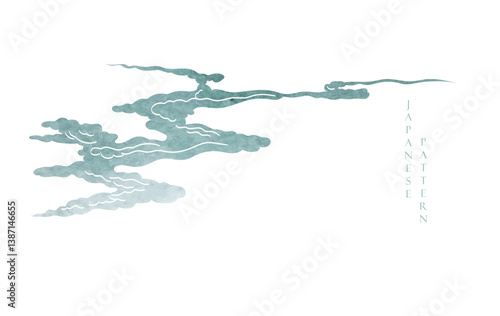 Japanese background with Abstract template with Chinese cloud layout design in oriental style