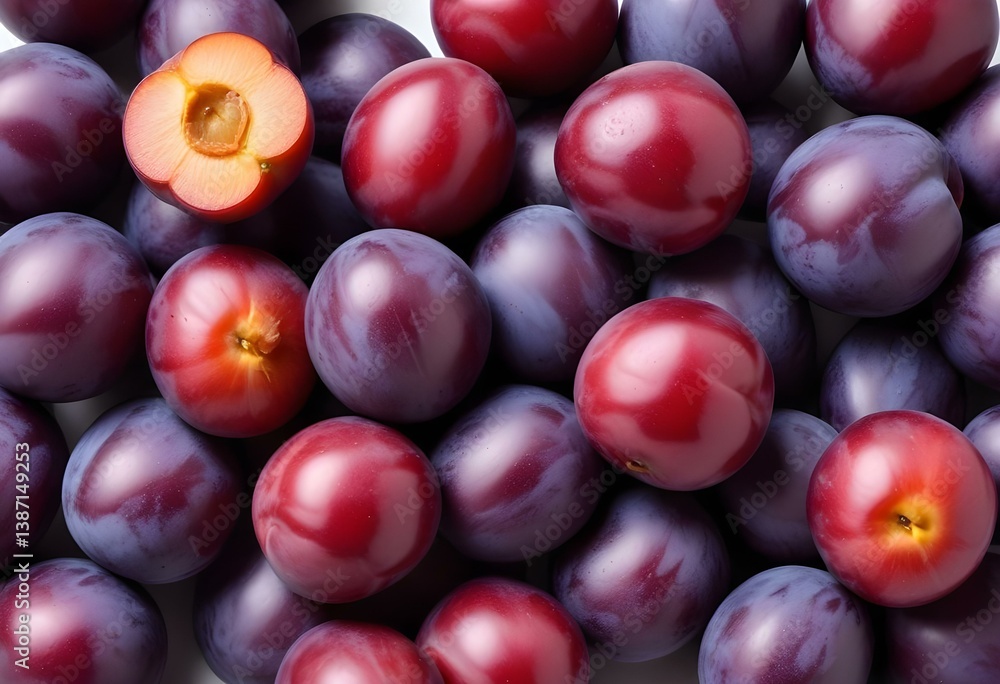 fresh plum fruit isolated on white background fresh plum fruit isolated on white background