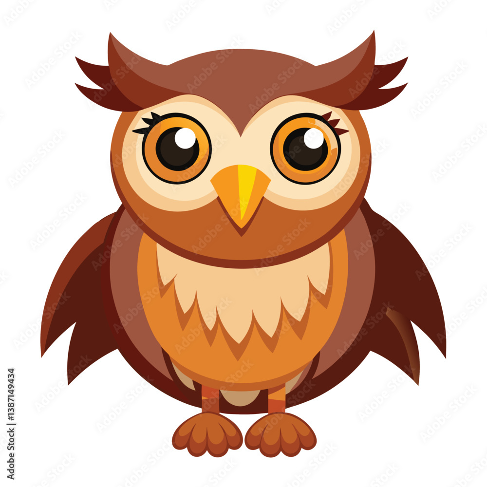 Naklejka premium Cartoon owl animation illustration