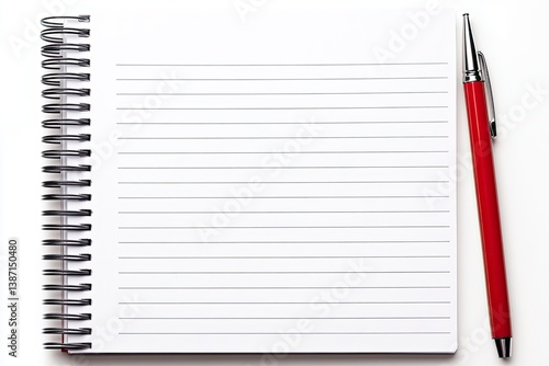 Wallpaper Mural Blank spiral-bound notebook with red pen Torontodigital.ca