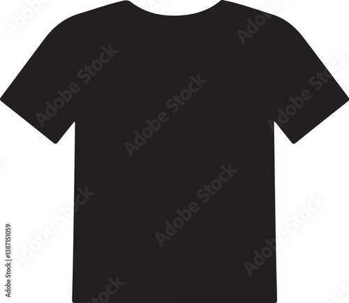 Black tshirt silhouette isolated on white background. T shirt icon vector illustration design.