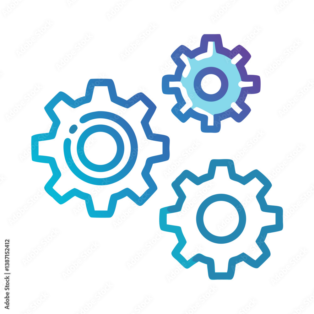Gears Representing Process or System Settings Icon Design Gears Representing Process or System Settings Icon Design