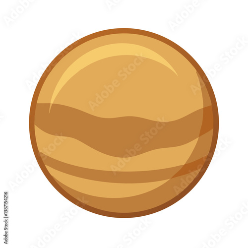 Golden brown planet with shiny surface