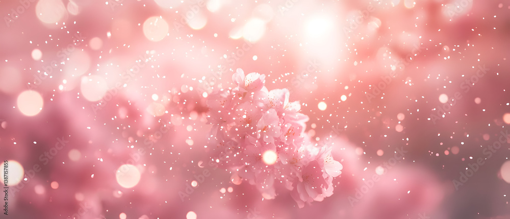 Delicate Pink Blossoms with Soft Bokeh and Dreamy Background Glow Delicate Pink Blossoms with Soft Bokeh and Dreamy Background Glow