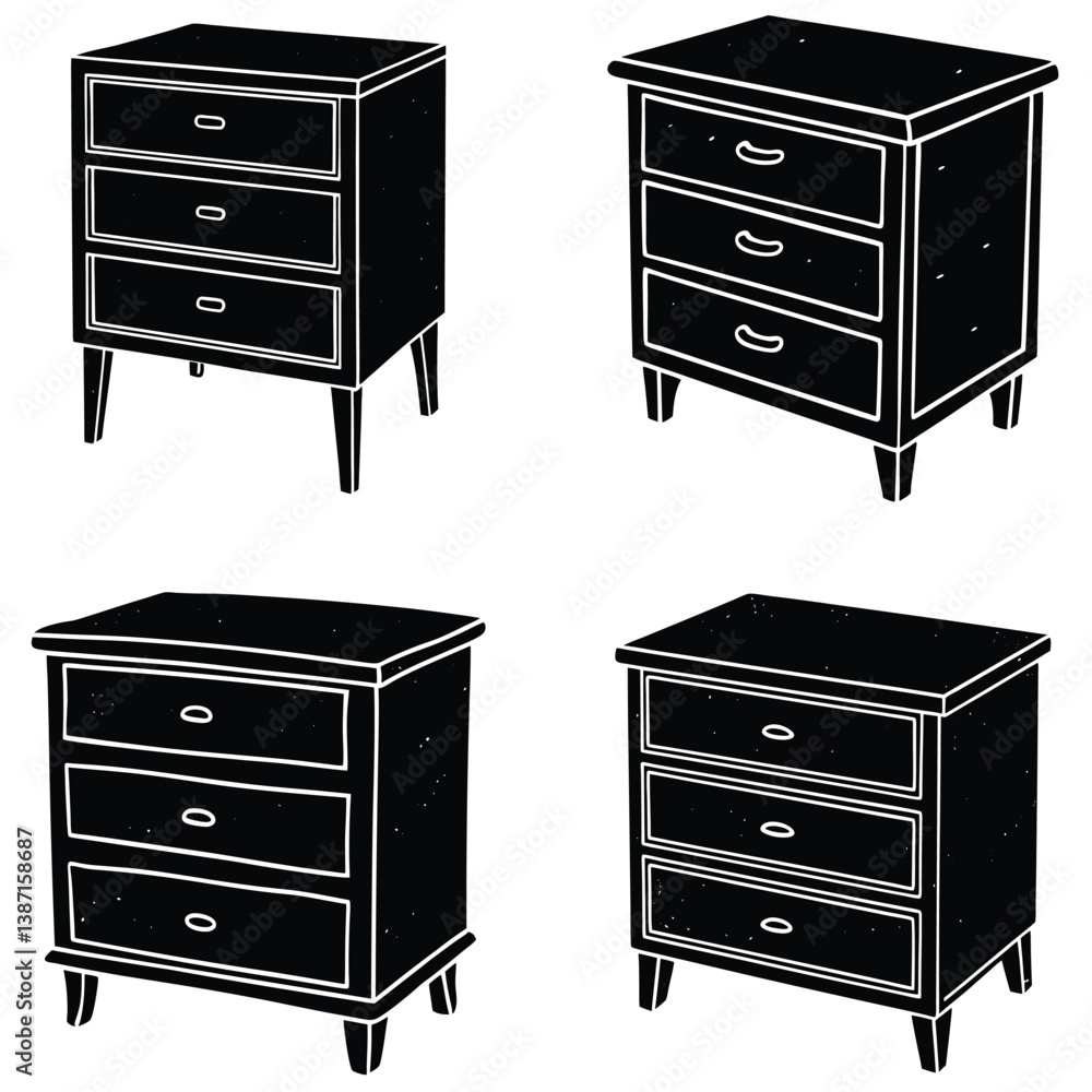 Drawer Unit Vector Shilhouette Bundle Set Collection Drawer Unit Vector Shilhouette Bundle Set Collection