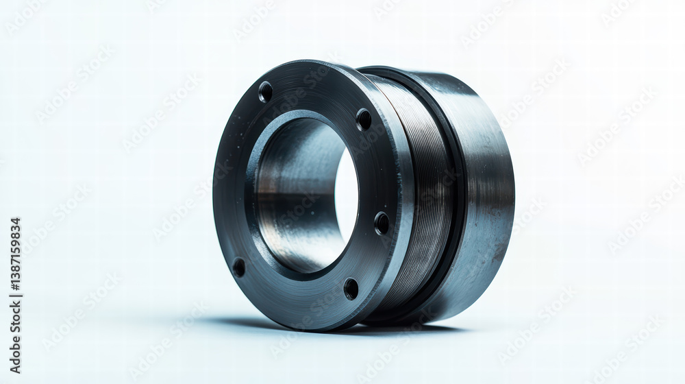 Mechanical Precision: A detailed view of a robust mechanical component showcasing intricate engineering design. This image reveals the texture, metallic finish. Mechanical Precision: A detailed view of a robust mechanical component showcasing intricate engineering design. This image reveals the texture, metallic finish.
