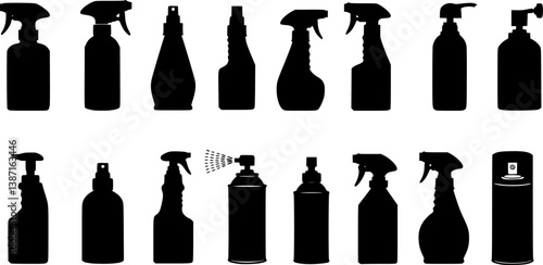 set of Spray bottle vector icon
