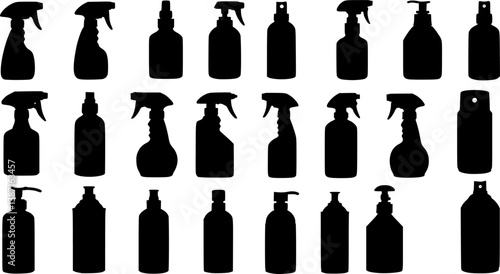 set of Spray bottle vector icon

