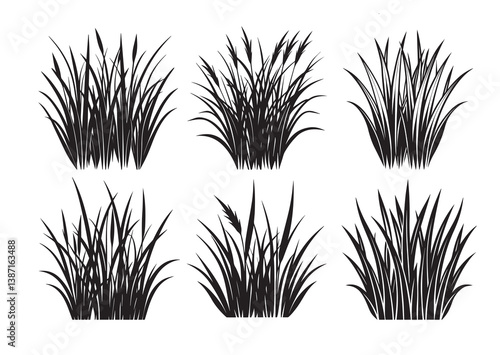 Grass  silhouette Vector Set
