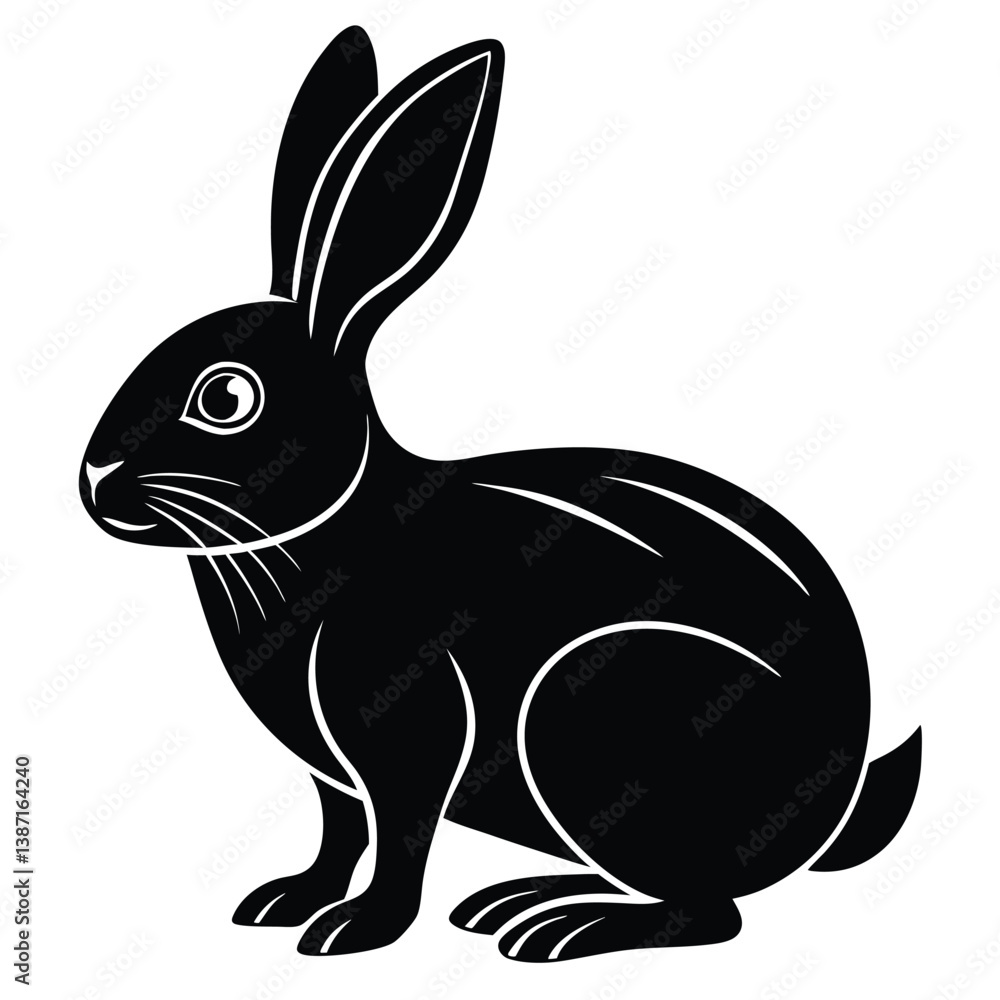 Obraz premium Rabbit vector silhouette Single collection