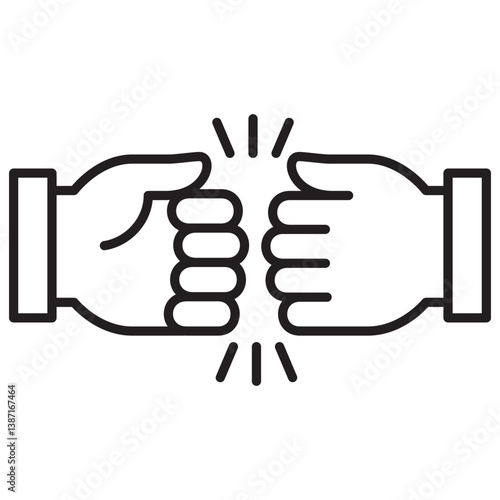 Hand fist bump icon. Hand toss gesture symbol. Icon symbol suitable for teamwork, friendship, cooperation, 