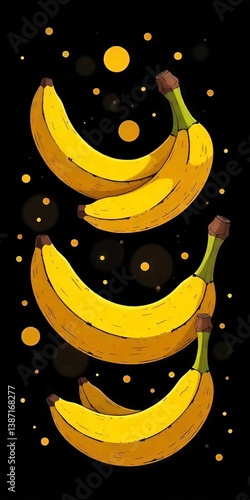 banana on a black background