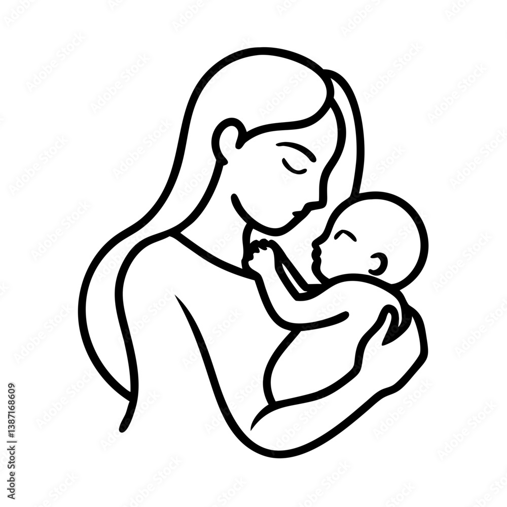 Mother’s Day line art vector Mother’s Day line art vector