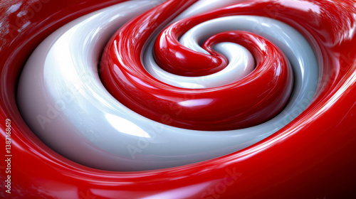 Abstract Swirl: Mesmerizing Red and White Confection