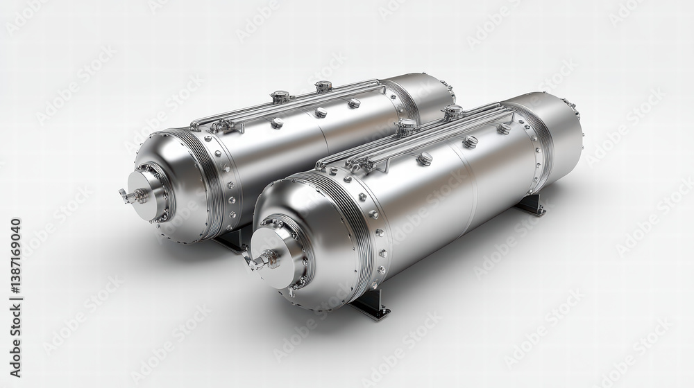 Fototapeta premium Twin Industrial Pressure Vessels