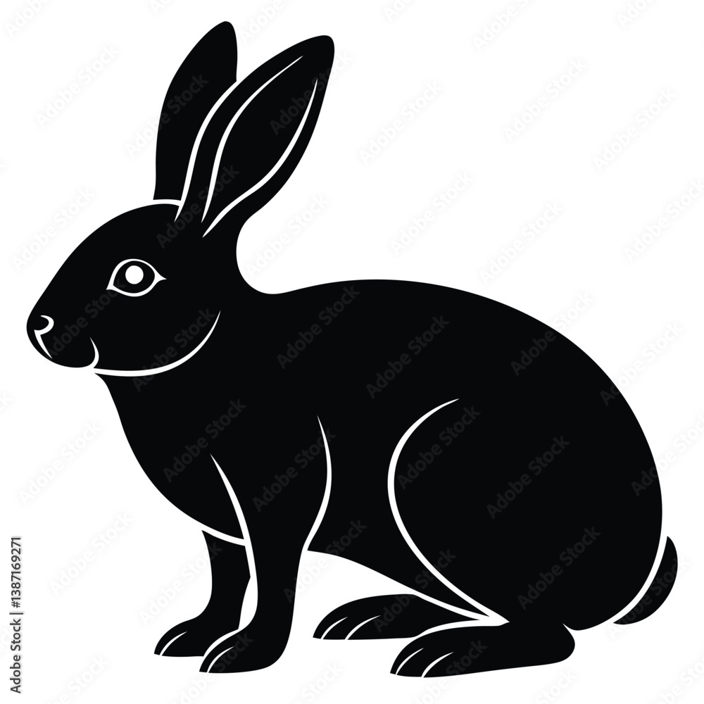 Obraz premium Rabbit vector silhouette Single collection 