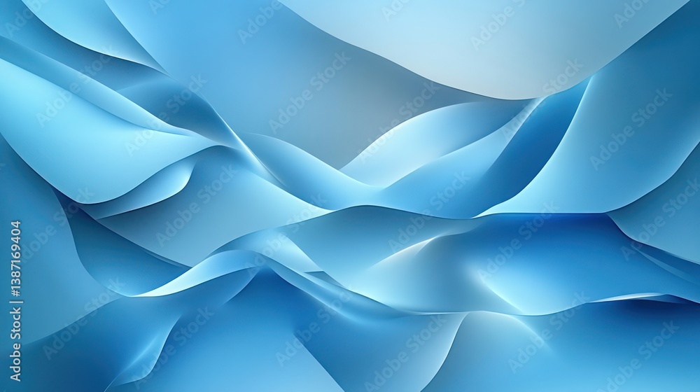 Abstract blue wavy folds, digital art, background Abstract blue wavy folds, digital art, background