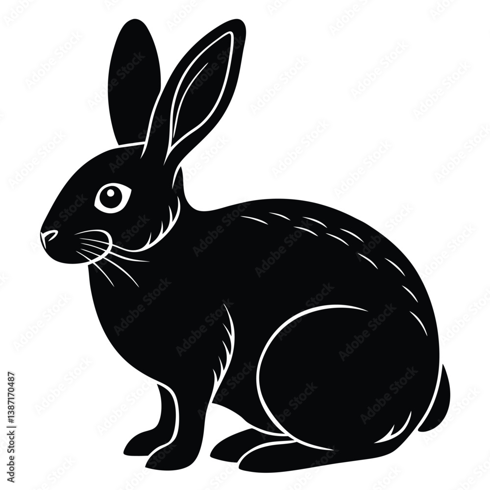 Obraz premium Rabbit vector silhouette Single collection 