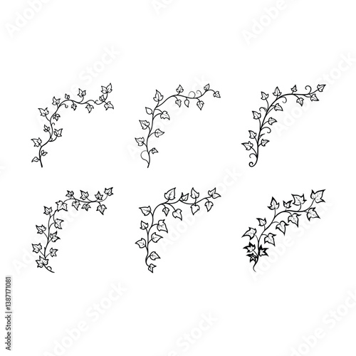 A vibrant lush ivy corner design perfect for naturethemed décor and artistic projects