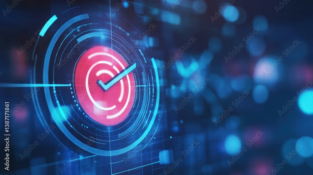 Digital Check Mark, Cybersecurity and Data Protection Success Digital Check Mark, Cybersecurity and Data Protection Success