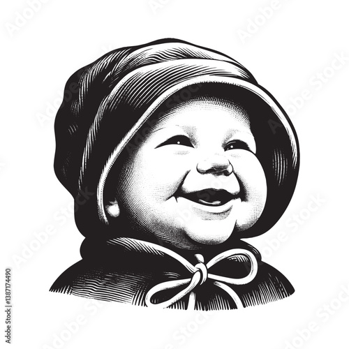 Adorable toddler glee a charmingly etched portrait of pure childish joy