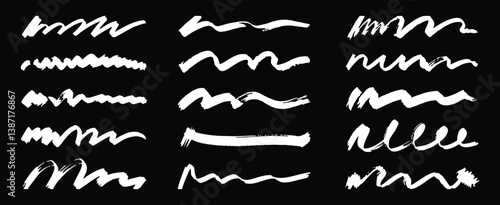 Wallpaper Mural Crayon brush stroke color underline. Chalk pen highlight stroke. Vector hand drawn brush underline element set for accent, crayon texture emphasis element. Color kid chalk vector illustration Torontodigital.ca