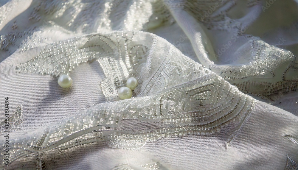 Obraz premium 美しいレースの布のフォトジェニックな背景、バックグラウンド