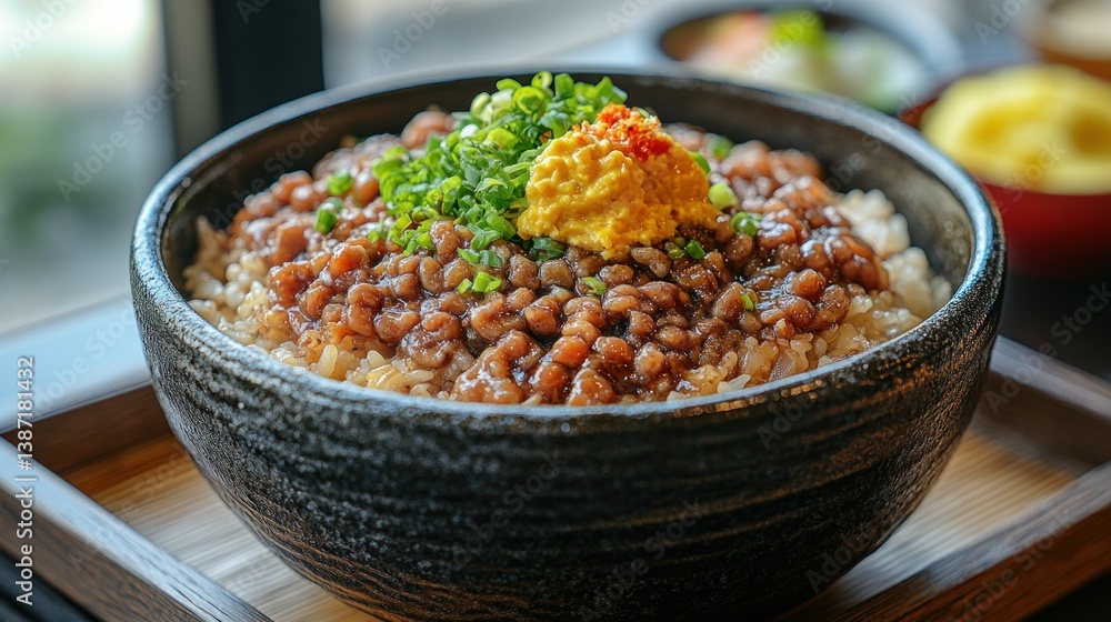 Savory Rice Bowl with Pork and Mustard Savory Rice Bowl with Pork and Mustard