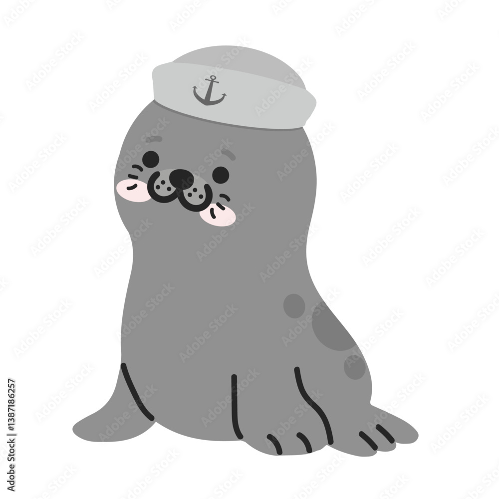 Fototapeta premium Cute cartoon seal 8