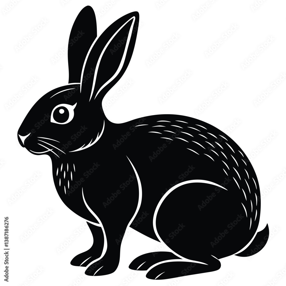 Obraz premium Rabbit vector silhouette Single collection