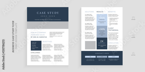 Minimal business case study template double sided flyer