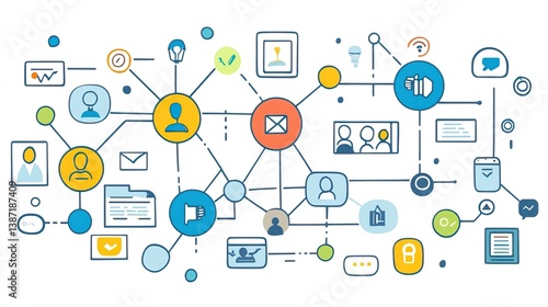 Wallpaper Mural Networked Collaboration; modern, virtual workspace Torontodigital.ca