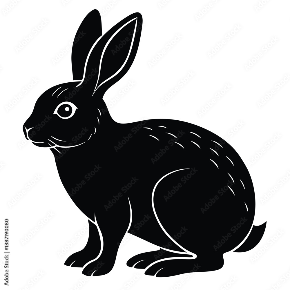 Obraz premium Rabbit vector silhouette Single collection 