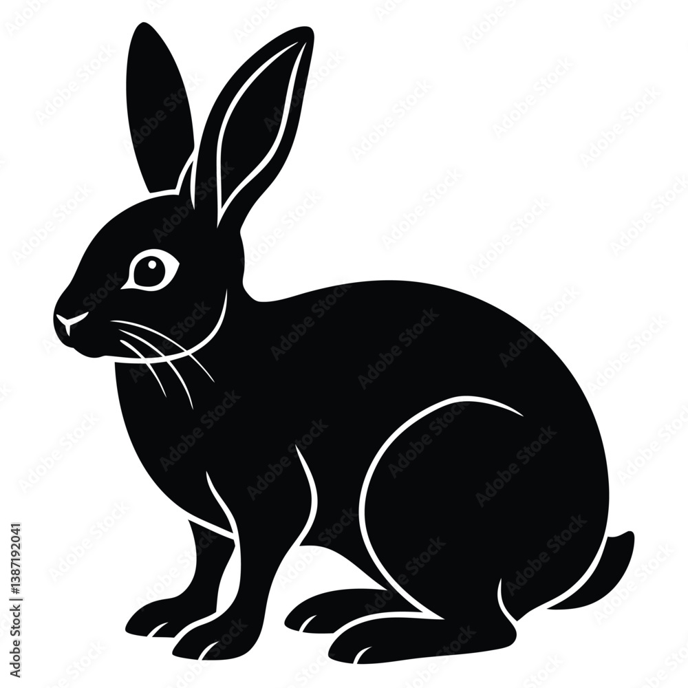 Obraz premium Rabbit vector silhouette Single collection